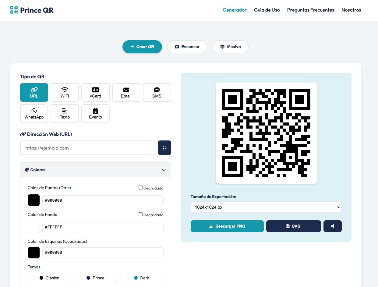 Generador de QRs Prince